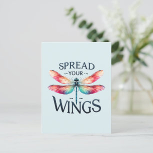 Postal Difunde tus alas - Dragonfly artístico