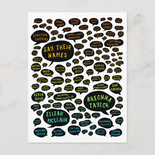 Postal digan sus nombres arcoiris (Anverso)