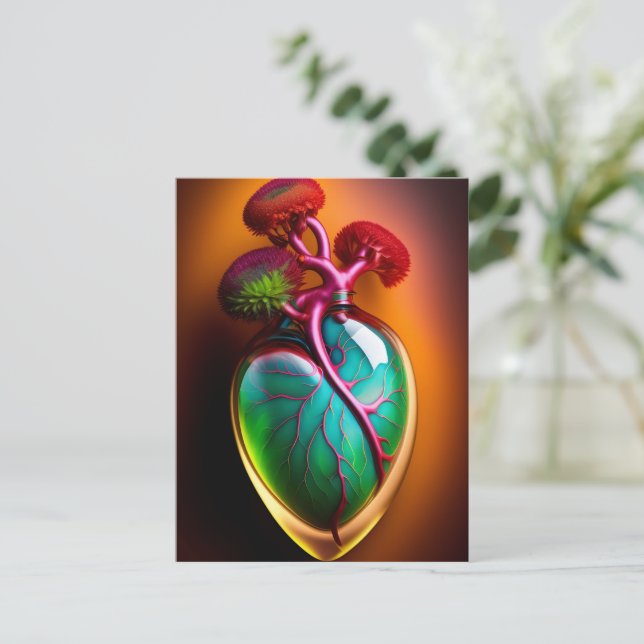 Postal digital de arte anatómico del corazón de vi (Anverso de pie)