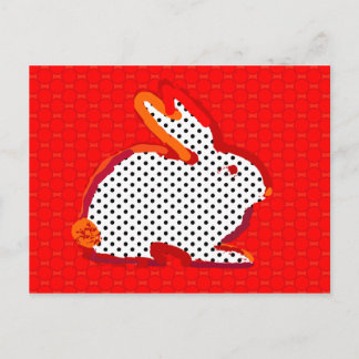 postal digital de la pintura del "conejo rojo"