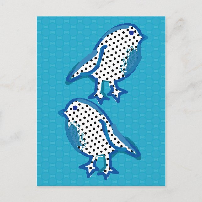 postal digital de 'pájaros azules' (Anverso)