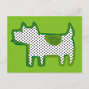 Postal digital de 'perro verde'