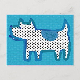 Postal digital de pintura de "perro azul"