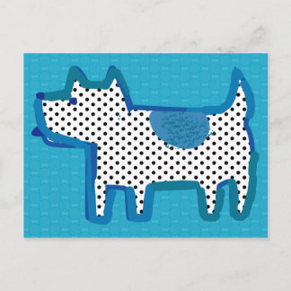 Postal digital de pintura de "perro azul"