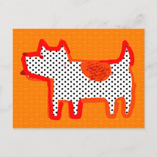 Postal digital de pintura "perro naranja"