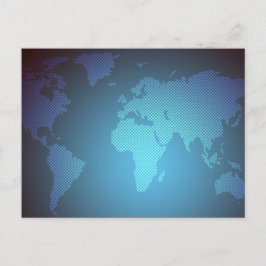 Postal Digital Dot World Map Gradient Art