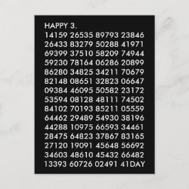 Postal Dígitos matemáticos 3.14 Dia feliz de iPi divertid