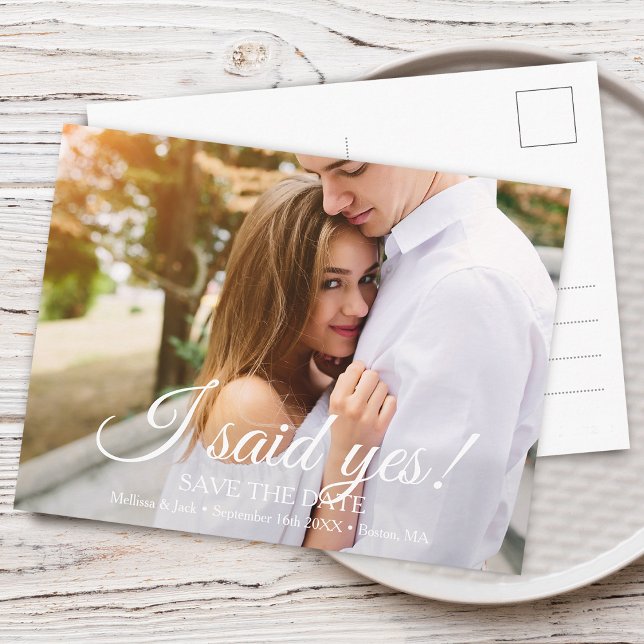Postal Dije Sí | Guardar la fecha (I said Yes | Save the Date Postcard)