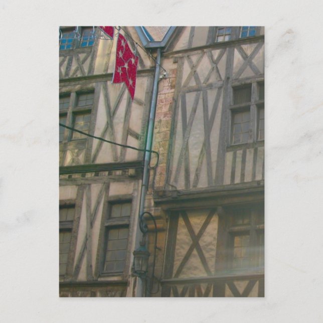 Postal Dijon, edificios de entramado de madera de la ciud (Anverso)