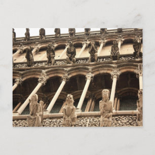 Postal Dijon, fachada de la catedral