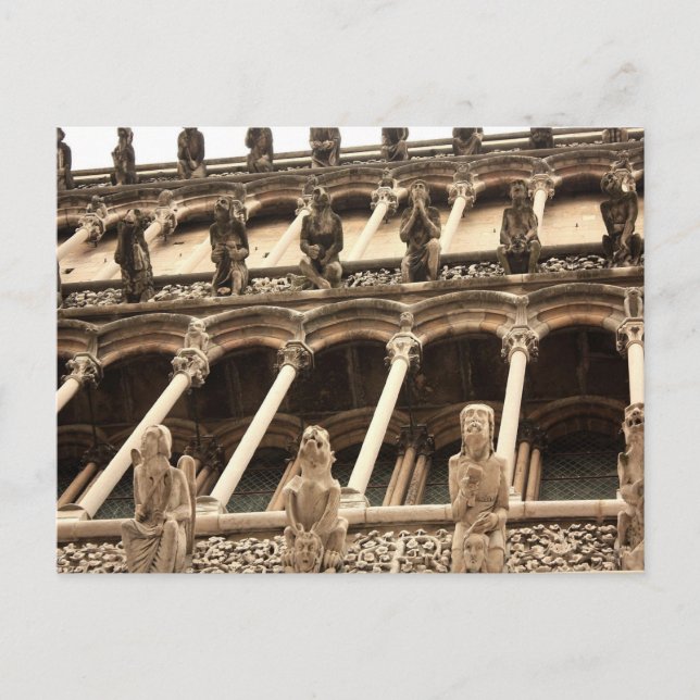 Postal Dijon, fachada de la catedral (Anverso)