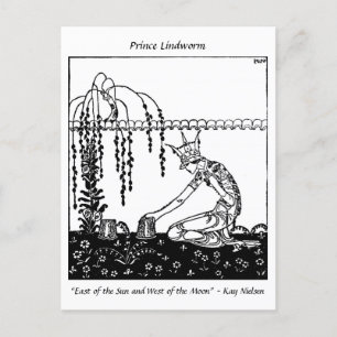 Postal Dilema de la Reina Madre en el jardín Art Nouveau