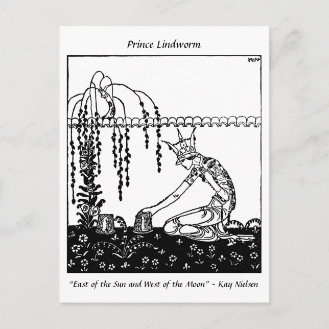 Postal Dilema de la Reina Madre en el jardín Art Nouveau (Anverso)