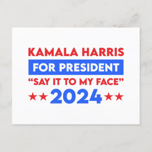 Postal Dilo A Mi Cara Kamala Harris Por El Presidente 202