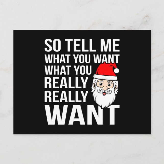 Postal Dime Lo Que Quieres Que Feliz Navidad Santa Gnomes (Anverso)