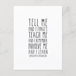 Postal Dime y Olvido, Cita de Benjamin Franklin