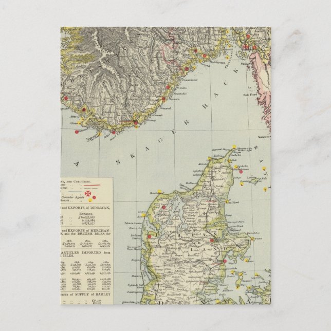 Postal Dinamarca, Noruega Meridional (Anverso)