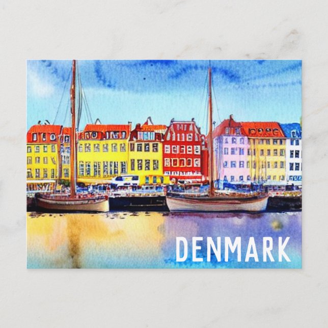 Postal Dinamarca, Nyhavn street Postcard 2 (Anverso)