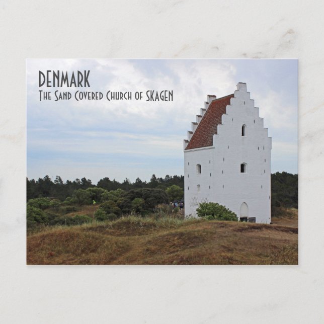 Postal Dinamarca, Skagen Sand Cover Church Postcard! (Anverso)