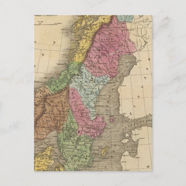 Postal Dinamarca, Suecia, Noruega (Anverso)