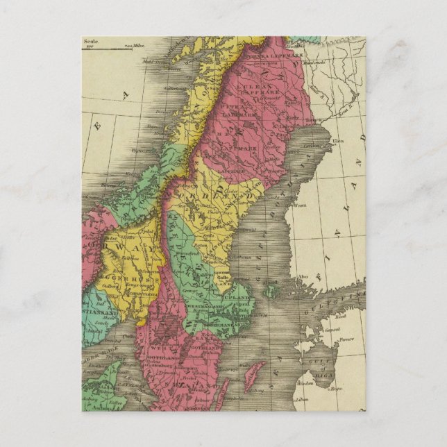 Postal Dinamarca, Suecia Y Noruega (Anverso)