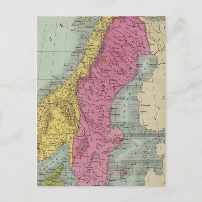 Postal Dinamarca Suecia y Noruega (Anverso)