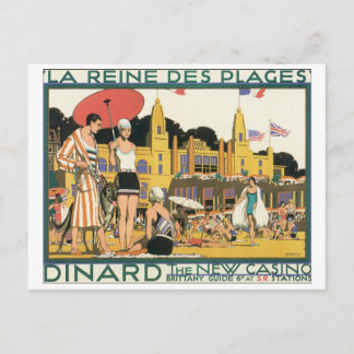 Postal Dinard El Nuevo Poster De Viajes De Casino Vintage
