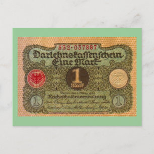 Postal Dinero antiguo: 1 marca alemana