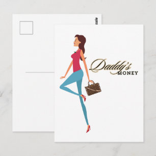 Postal Dinero de papá, Chica adolescente amable y listo, 