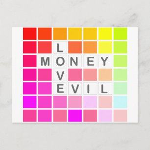 Postal dinero malvado del amor