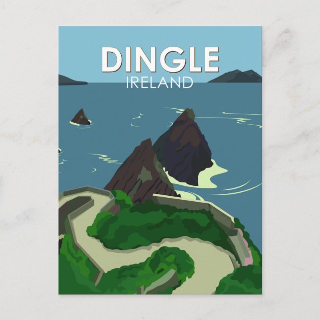 Postal Dingle Peninsula Ireland Travel Vintage (Anverso)