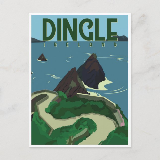Postal Dingle Peninsula Ireland Travel Vintage (Anverso)