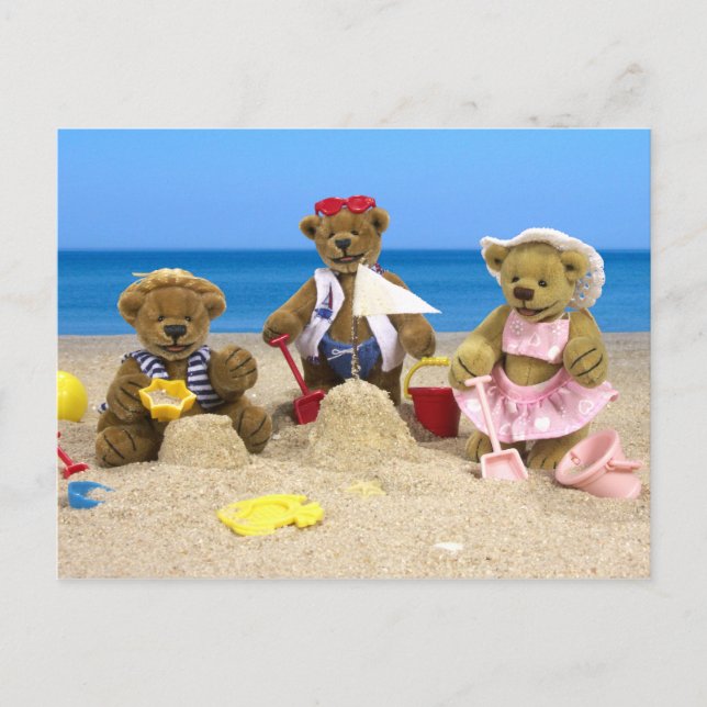 Postal Dinky Bears Beach Fun (Anverso)