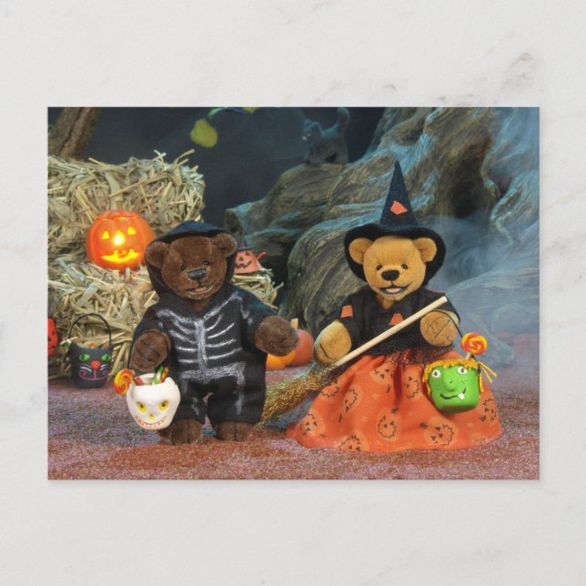 Postal Dinky Bears Skeleton & Witch (Anverso)