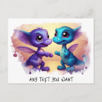 *~* Dino Dance AP48 FOTO Invitar a Dragon Postcard