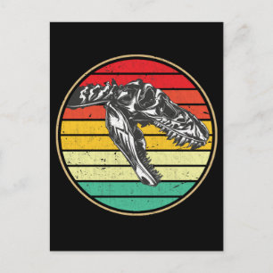 Postal Dino de cráneo de dinosaurio retro
