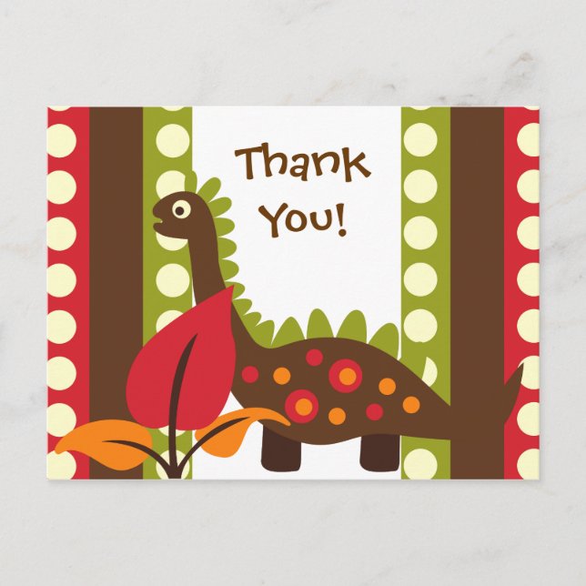 Postal Dino Dinosaur Birday Gracias Postcard (Anverso)