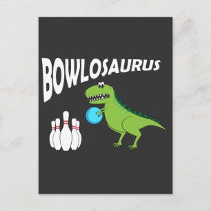 Postal Dino divertido de boliche - Idea de regalo para lo