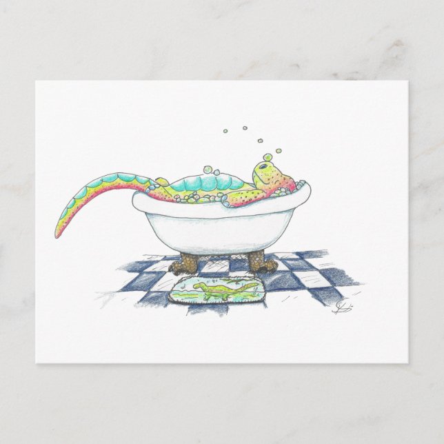 Postal Dino en el dibujo de Tub (Anverso)