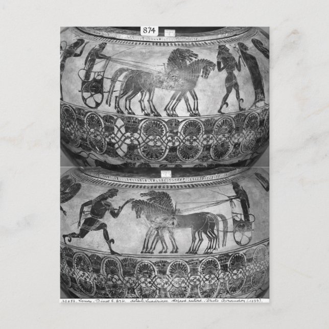 Postal Dinos atlánticos de figura negra (Anverso)