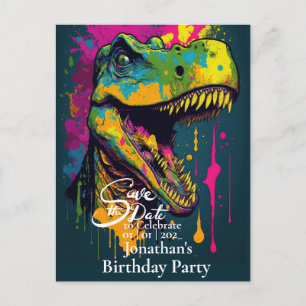 Postal Dinosaur T-rex Prehistórico Salva la fecha