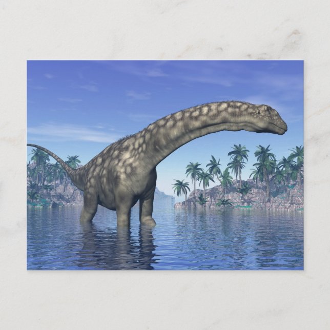 Postal Dinosaurio Argentinosauro - Rendición 3D (Anverso)