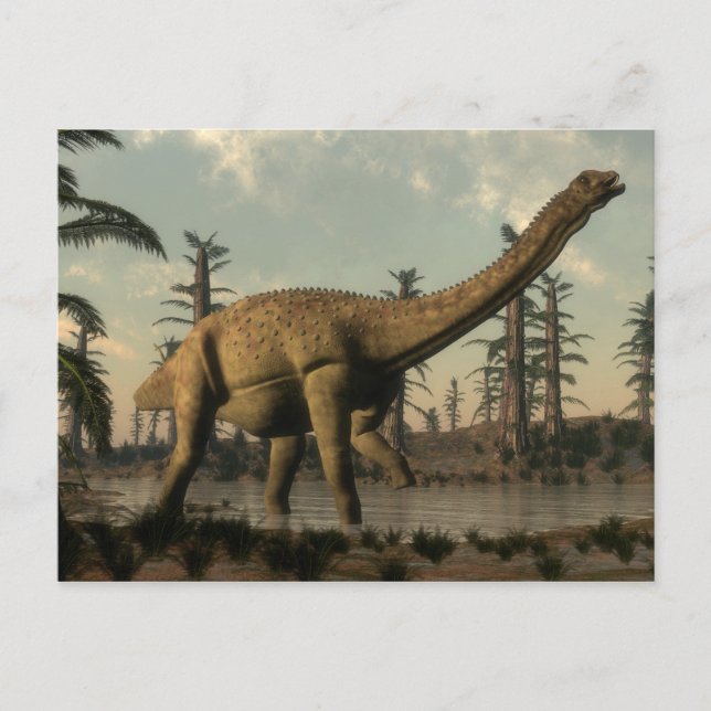 Postal Dinosaurio berabatiano en el lago (Anverso)