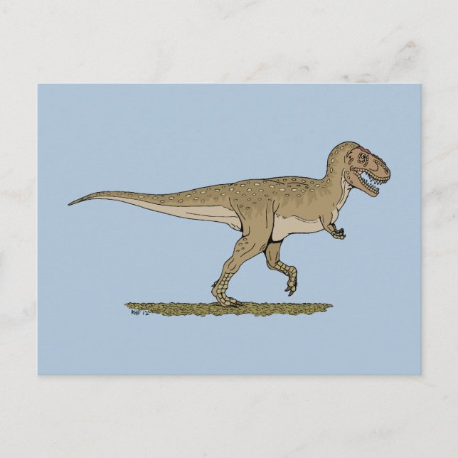 Postal Dinosaurio cretáceo Tyrannosaurus rex (Anverso)