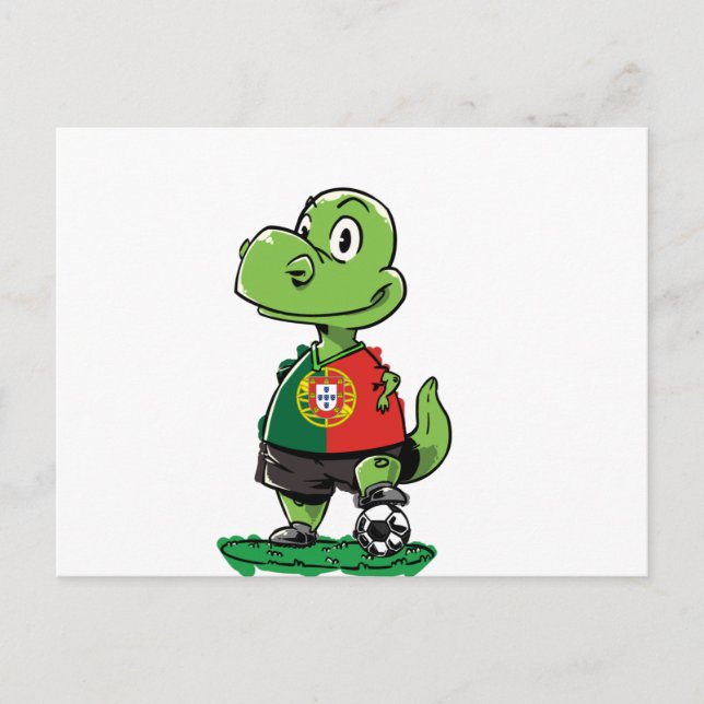 Postal Dinosaurio de fútbol Portugal (Anverso)