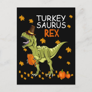 Postal Dinosaurio del Día de Acción de Gracias Saurus Rex
