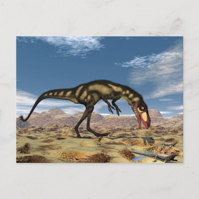 Postal Dinosaurio Dilong - rendimento 3D (Anverso)
