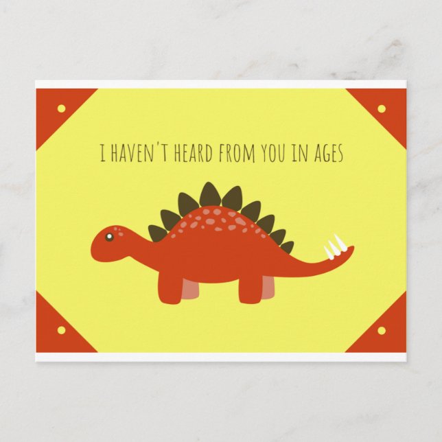 Postal Dinosaurio divertido Lime Green (Anverso)