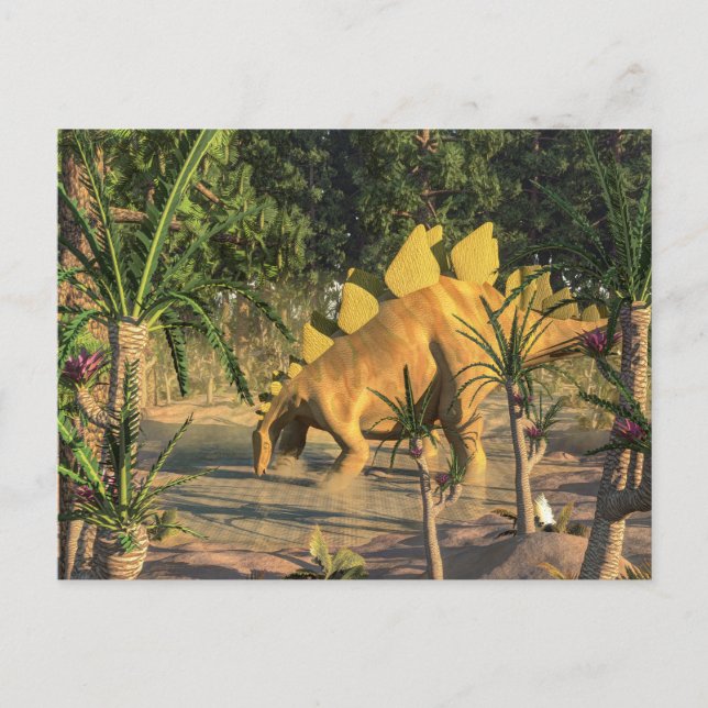 Postal Dinosaurio estegosauro - renderizado 3D (Anverso)