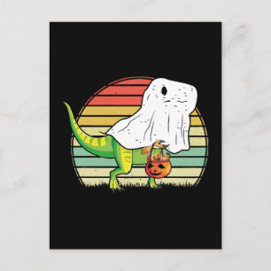 Postal Dinosaurio Fantasma Divertido Halloween